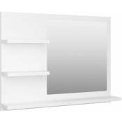 Miroir de salle de bain 60 x 10,5 x 45 cm aggloméré blanc