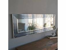 Miroir moderne encadré 120x40cm compage bois argent