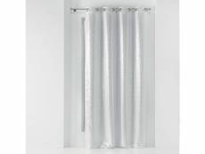 Rideau a oeillets 135 x 240 cm occultant imprime metallise genesis blanc/argent 1608932-blanc-argent