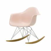 Rocking chair RAR - Eames Plastic Armchair / (1950) - Pieds chromés & bois clair - Vitra rose en plastique