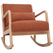 Rocking chair scandinave en tissu effet velours terre