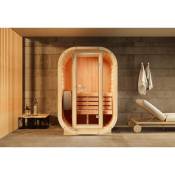 Sauna d'intérieur Elipso s Naturel , 42 mm Épaisseur de paroi 136 x 119 cm - Naturel - Finntherm