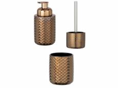 Set d'accessoires de salle de bain design cuivre keo - marron