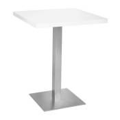 SIX - Table de bar - Table Bistrot en mdf blanc 60x60x75