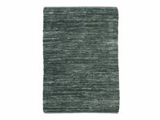 Skin - tapis en cuir tressé bleu gris 160x230