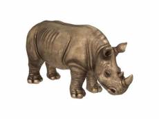 Statuette déco "rhinocéros" 86cm or