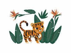 Sticker lilipinso sticker tigre et feuilles 133 x 63