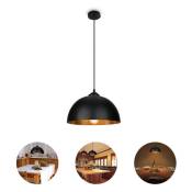 SWANEW 2x Suspension Luminaire lampe à suspendre abat-jour Lampe à suspendre industrielle Lampe de plafond noir-or Lampe à suspendre