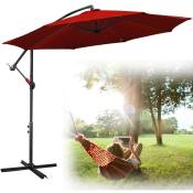 Swanew - 300cm parasol marché parasol cantilever parasol parasol jardin inclinable pendule parapluie,rouge - rouge
