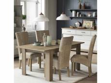 Table à allonges avec 4 chaises bois - pure - table : l 170-230 x l 90 x h 77 ; chaises : l 62 x l 47 x h 108 cm