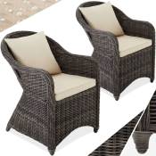 Tectake - Lot de 2 fauteuils de jardin luxe - chaises