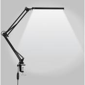 Tolletour - Lampe de Bureau led 10W Lampe Bureau Architecte 3 Température de Couleur 10 Luminosité - noir
