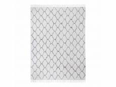 Varca - tapis blanc 240x180cm avec motif losange noir