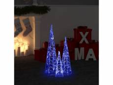 Vidaxl jeu de cones lumineux à led acrylique bleu