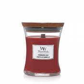 WoodWick bougie parfumée moyenne en jarre avec mèche qui crépite, Chaï à la cannelle, Temps de combustion jusqu'à 60 heures