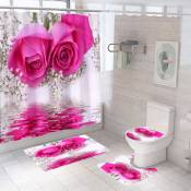 4 pièces/ensemble décor de salle de bain tissu imperméable