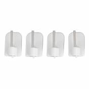 4 supports adhésifs plastique - Blanc - 23 mm
