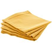 Atmosphera - Lot de 4 serviettes de table Chambray jaune 40x40cm créateur d'intérieur - Jaune
