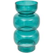 Atmosphera - Vase en verre Be vintage H25cm bleu canard créateur d'intérieur