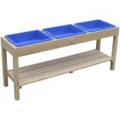 AXI - table à sable et eau en bois Table d'activité avec 3 récipients et une étagère 124 x 50 cm - Brun