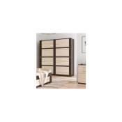 Azura Home Design - Armoire 2 portes coulissantes liva wengé 200x210x65 cm