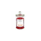 Bougie parfumée dans pot en verre Fraise - 9.5x17cm - Rouge