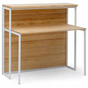 Box Furniture - Comptoir Icub avec bureau style scandinave120x62x110 Blanc – Naturel - Blanc