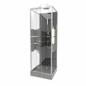 Cabine de douche avec verre sérigraphié - Gris - 70 x 70 x 235 cm