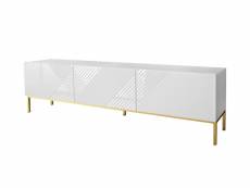 Celeste - meuble tv - 190 cm - style contemporain - bestmobilier - blanc et doré