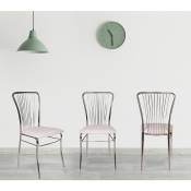 Dmora - Chaise moderne en éco-cuir, pour salle à manger, cuisine ou salon, cm 54x45h93, couleur blanche