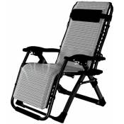 Dolaso - Chaise longue inclinable Zero Gravity avec porte-gobelet, extra large et réglable pour terrasse, jardin, plage, piscine, avec coussins de