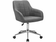 Fauteuil tabouret chaise de bureau en lin gris foncé helloshop26 19_0000169