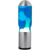 ITotal XL2196 Lampe à Lave avec Base Argentée, Liquide Bleu et Cire Blanche