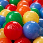 KiddyMoon 300/6Cm ∅ Balles Colorées Plastique Pour Piscine Enfant Bébé Fabriqué En EU, Jaune/Vert/Bleu/Rouge/Orange - jaune/vert/bleu/rouge/orange