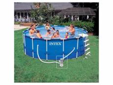 Kit piscine ronde "tubulaire" 457x222cm bleu
