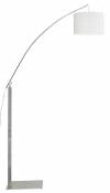 Lampadaire avec Bras Chromé - Chêne teinté gris - 190 cm