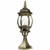 Lampadaire d'extérieur au design en forme de lanterne de style rustique couleur or vieilli - or vieilli - Or Antique