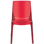 Le Quai Des Affaires - Chaise jewel empilable / Rouge Transparent/ L52xP52xH81 cm - Rouge transparent
