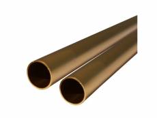 Lot de 2_tube aluminium anodisé longueur 200 cm ø 30 mm doré