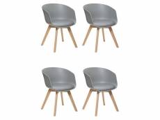 Lot de 4 fauteuils design "baya" 75cm gris souris