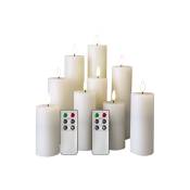 Lot de 9 bougies électriques à flamme LED paraffine blanche