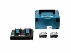 Makita - pack 2 batteries 18v 6ah et chargeur + coffret makpac - 198077-8