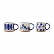 Mug Linora / Set de 3 - Grès - Bloomingville bleu