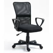 Nordlys - Chaise de Bureau Ergonomique Reglable avec Accoudoirs Base Nylon Tissu - Noir