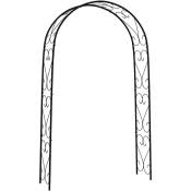 Outsunny - Arche de jardin arche à rosiers style fer forgé acier époxy noir - Noir