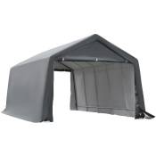 Outsunny - Tente garage carport dim. 6L x 3,6l x 2,75H m acier galvanisé robuste pe haute densité 195 g/m² imperméable anti-UV blanc gris
