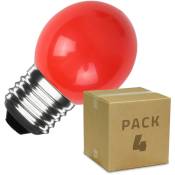 Pack 4 Ampoules led E27 3W 300 lm G45 Rouge Rouge