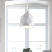 Paco Home - Luminaire à suspension , E27, luminaire pour séjour, salle à manger, cuisine, réglable en hauteur Plâtre blanc, Sans ampoules