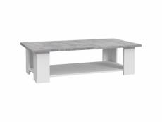 Pilvi table basse rectangulaire - blanc et beton gris clair - l 110 x p 60 x h 31 cm CFTT5004C292