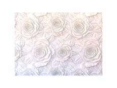 Poster thème roses blanches - 360 x 254 cm